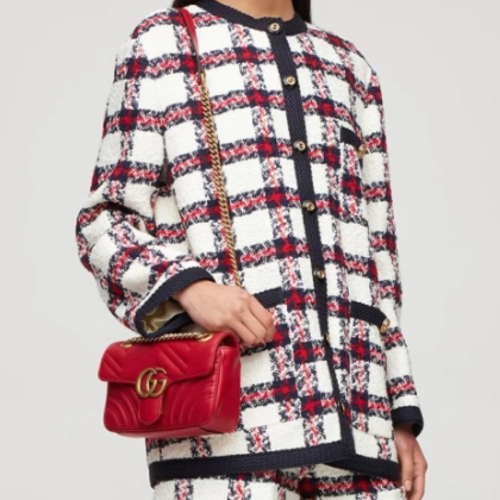 Gucci Web Wool Blend Tweed Jacket